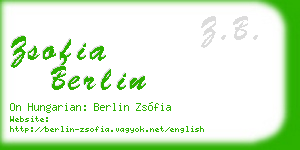 zsofia berlin business card